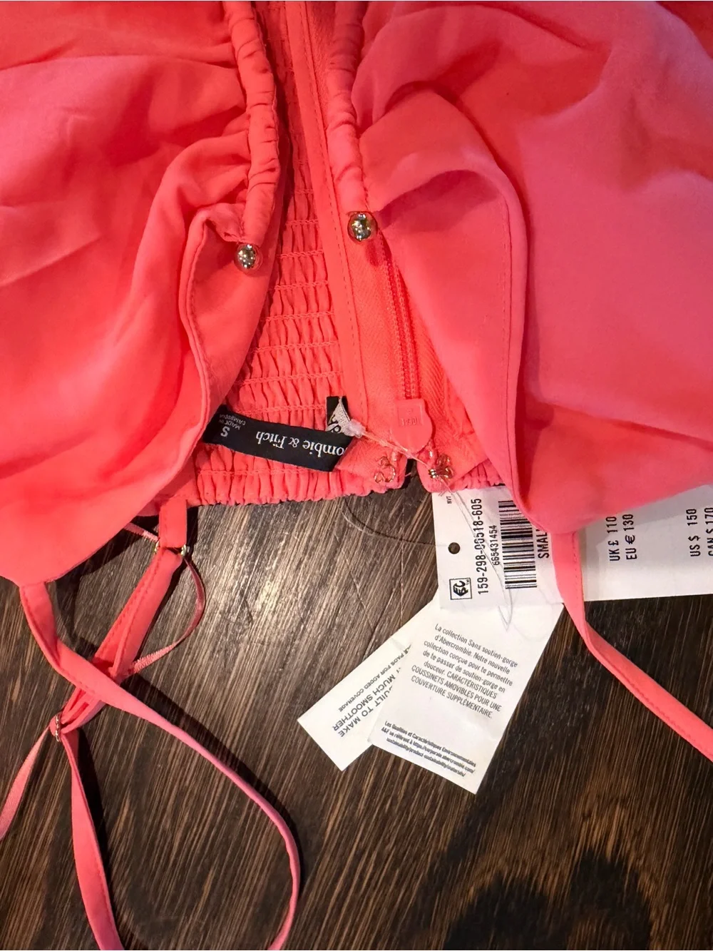 Abercrombie & Fitch Pink and Red Maxi Dress with Spaghetti Straps